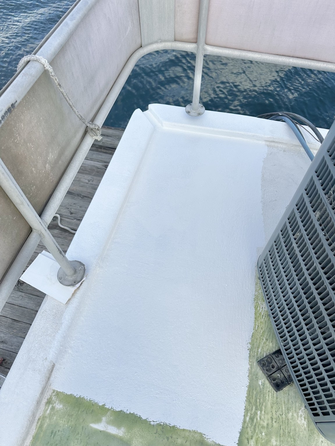 Marine fiberglass surface after repair
