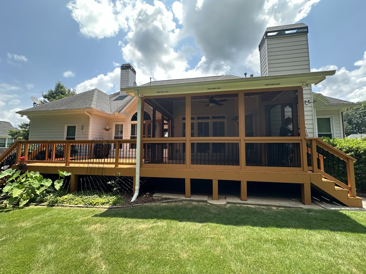 Completed deck and screened porch renovation
